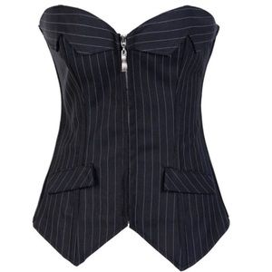 Pinstriped corset top